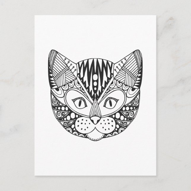 Carte Postale Chat inspiré (Devant)