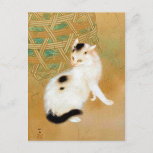 Carte Postale Chat japonais, Takeuchi Seihō, Art japonais