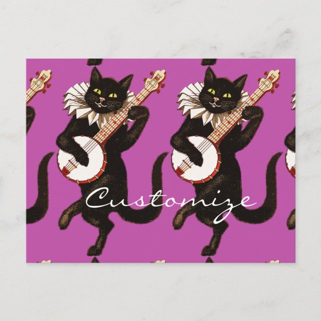 Carte Postale Chat jouant à Banjo Thunder_Cove (Devant)