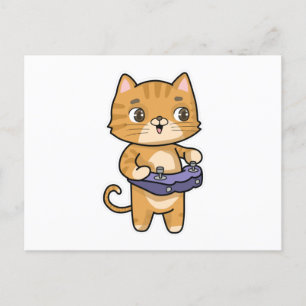 Carte Postale Chat Jouer avec contrôleur