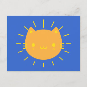Carte Postale Chat Kawaii Sunshine