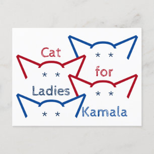 Carte Postale Chat Ladies pour Kamala Harris Ears ASCII Art