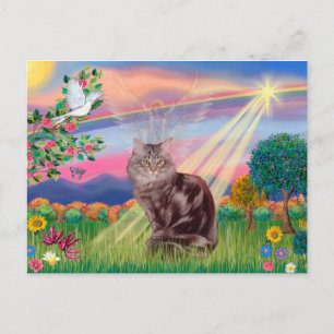 Carte Postale Chat Maine Coon - Ange des Nuages