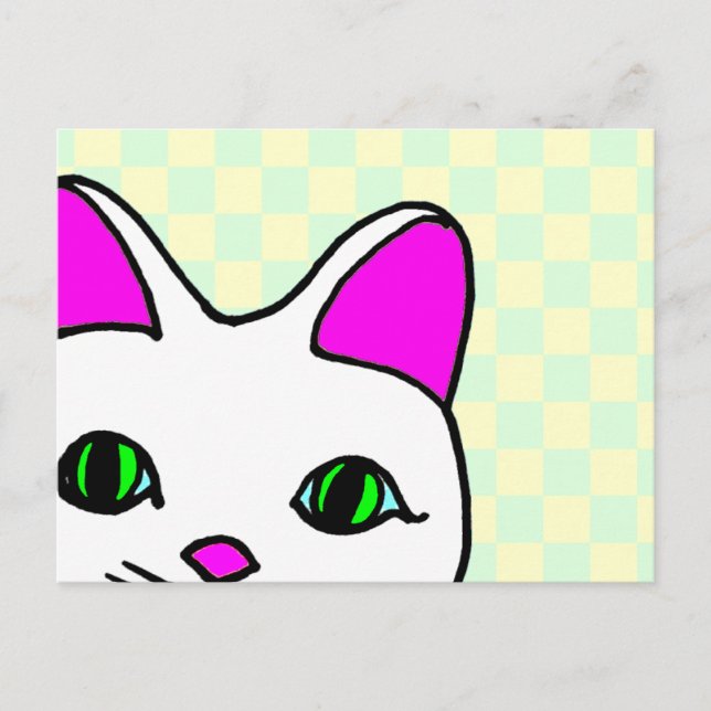 Carte Postale Chat Maneki Neko Rave Mignon (Devant)