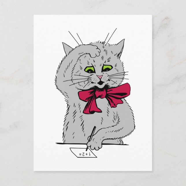 Carte Postale Chat mathématique à gauche (Devant)