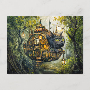 Carte Postale Chat mécanique mystique