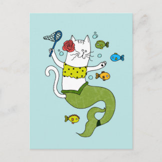 Carte postale Chat Mermaid