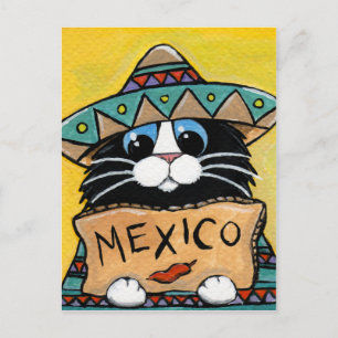 Carte Postale Chat mexicain Tuxedo Hitchhiker