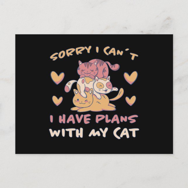 Carte Postale Chat Miaou Mignon Chatons Cadeau pour les amoureux (Devant)