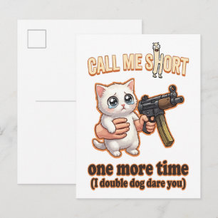 Carte Postale Chat Mignon Avec Un Pistolet Mème Court Drôle