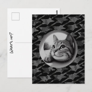 Carte Postale Chat mignon drôle cool Qu'est-ce que les animaux s