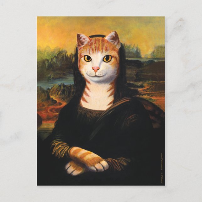 Carte Postale Chat Mona Lisa (Devant)