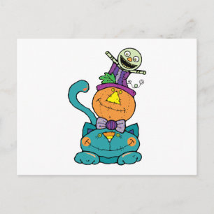 Carte Postale Chat monstre Punpkin