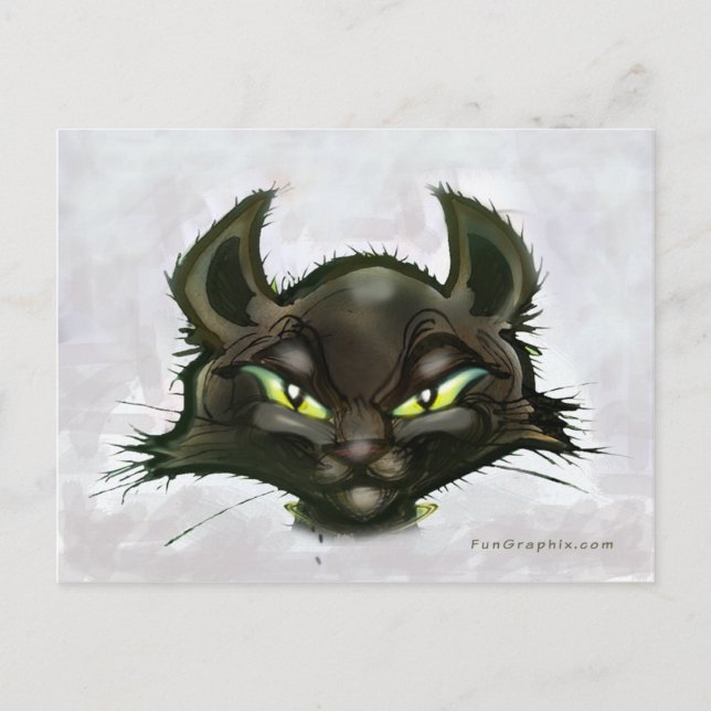 Carte Postale Chat noir (Devant)