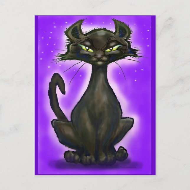 Carte Postale Chat noir (Devant)
