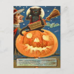 Carte Postale Chat noir de Jack-o'-lantern
