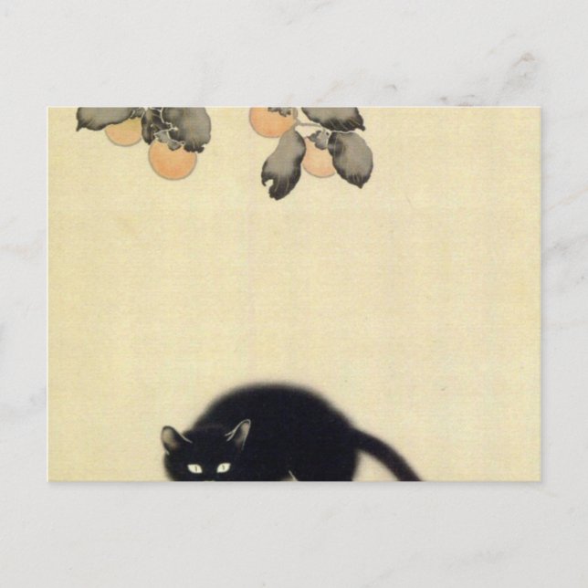 Carte Postale Chat noir Hishida Shunso (Devant)