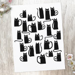 Carte Postale Chat noir mignon<br><div class="desc">Joli petit chat noir. Art original de Nic Squirrell.</div>