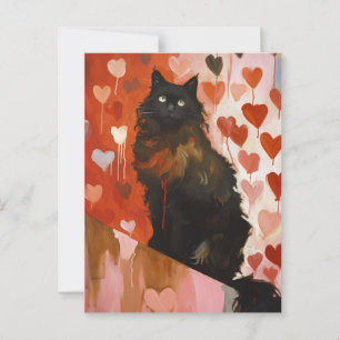 Carte Postale Chat noir mignon