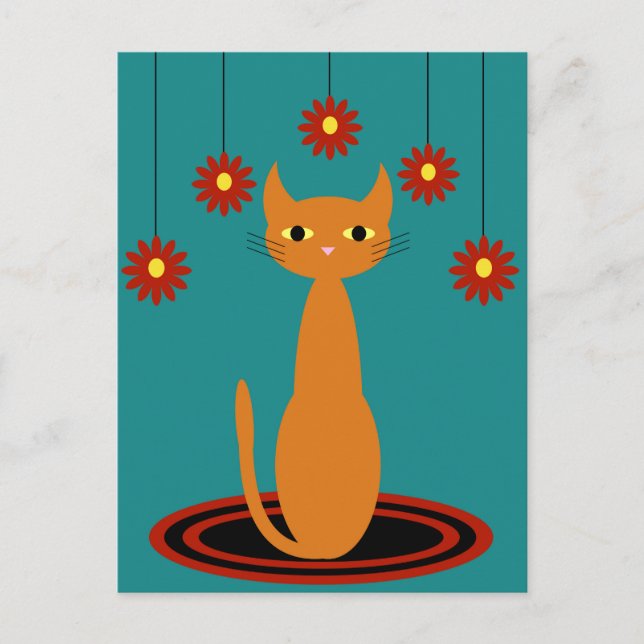 Carte Postale Chat orange (Devant)