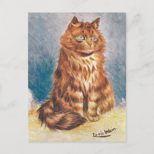 Carte Postale Chat orange vintage