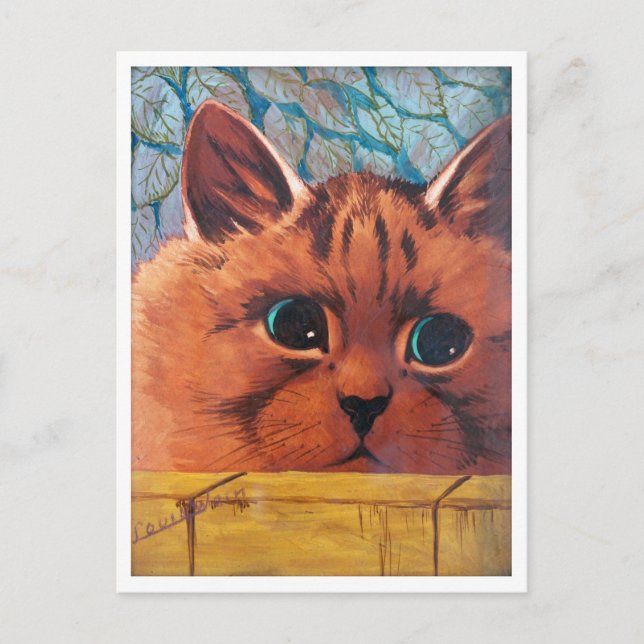 Carte Postale Chat Paisible Sur Mur, Louis Wain (Devant)