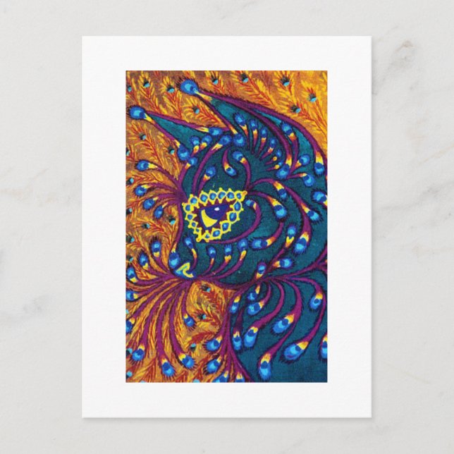Carte Postale Chat Peacock Feather, Louis Wain (Devant)