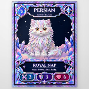 Carte Postale Chat Persan, Art en feuille de couleur arc-en-ciel