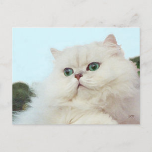 Carte Postale Chat Persan aux Yeux de Jade