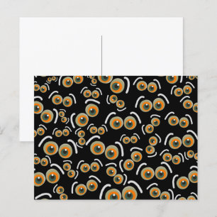 Carte Postale Chat Peureux Halloween Yeux de Chauve-Souris