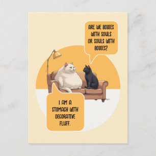 Carte Postale Chat philosophique humour intellectuel Citation dr