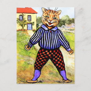 Carte Postale Chat portant des sangsues par Louis Wain