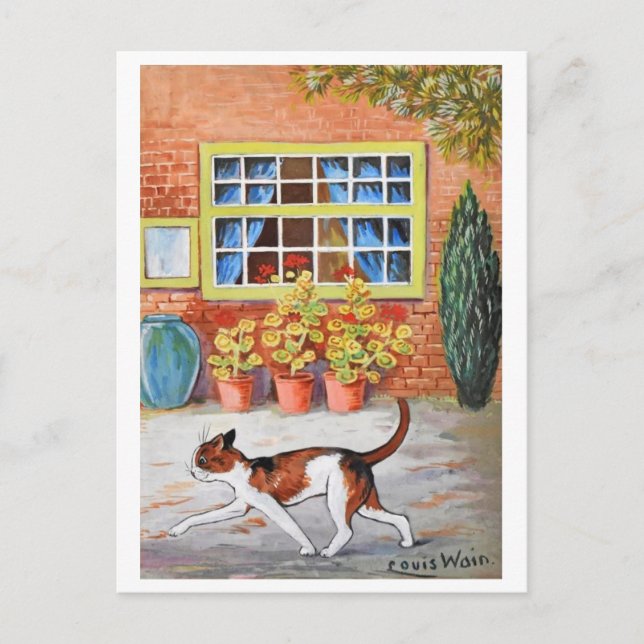 Carte Postale Chat Prowling, Louis Wain (Devant)