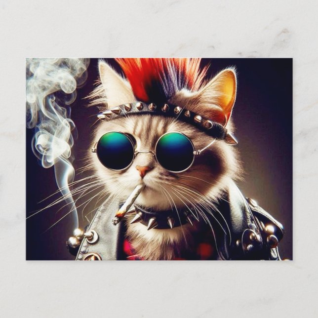 Carte Postale Chat rock (Devant)