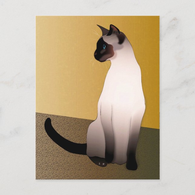 Carte Postale Chat siamois Seal Point (Devant)