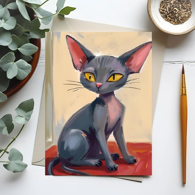 Carte Postale Chat Sphynx | Chat sans poils animal de compagnie  (Créateur téléchargé)