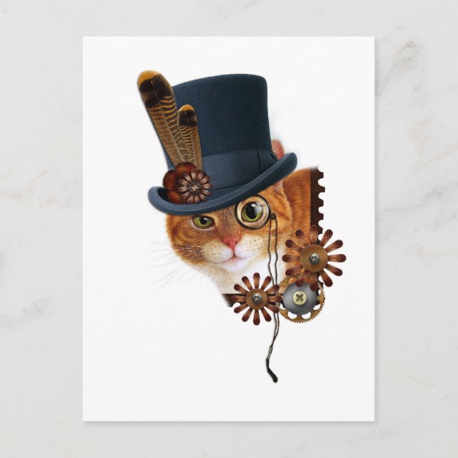 Carte Postale Chat Steampunk (Devant)