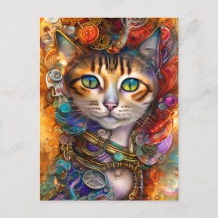 Carte Postale Chat Steampunk