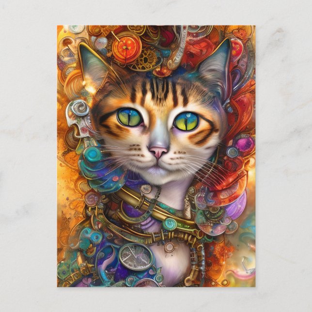 Carte Postale Chat Steampunk (Devant)