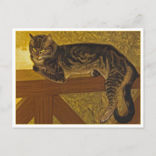 Carte Postale Chat sur Balustrade par Steinlen