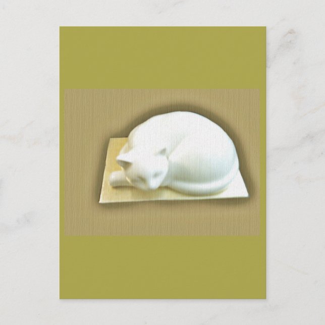 Carte postale Chat sur boîte dorée II (Devant)