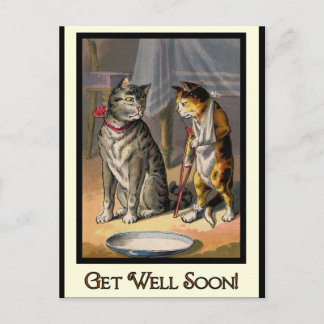 Carte Postale Chat sur Crutches