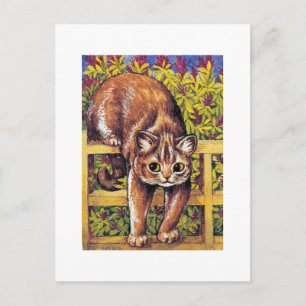 Carte Postale Chat sur Fence, Louis Wain
