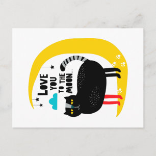 Carte Postale Chat sur la lune