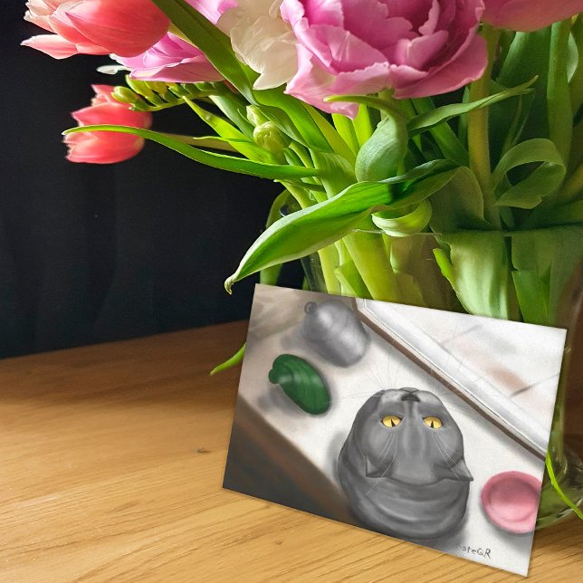 Carte Postale Chat sur le rebord (Créateur téléchargé)