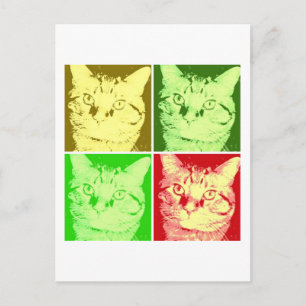 Carte Postale Chat Tabby Orange