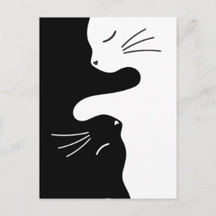 Carte Postale Chat Tai Chi Maître Zen Équilibre Félin