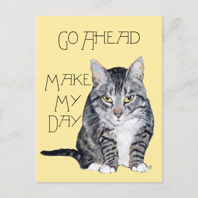 Carte Postale Chat Tigre - Faites Ma Journée (Devant)