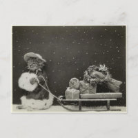 Chat traineau noël
