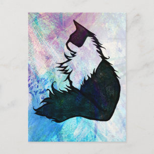 Carte Postale Chat Tuxedo Abstrait